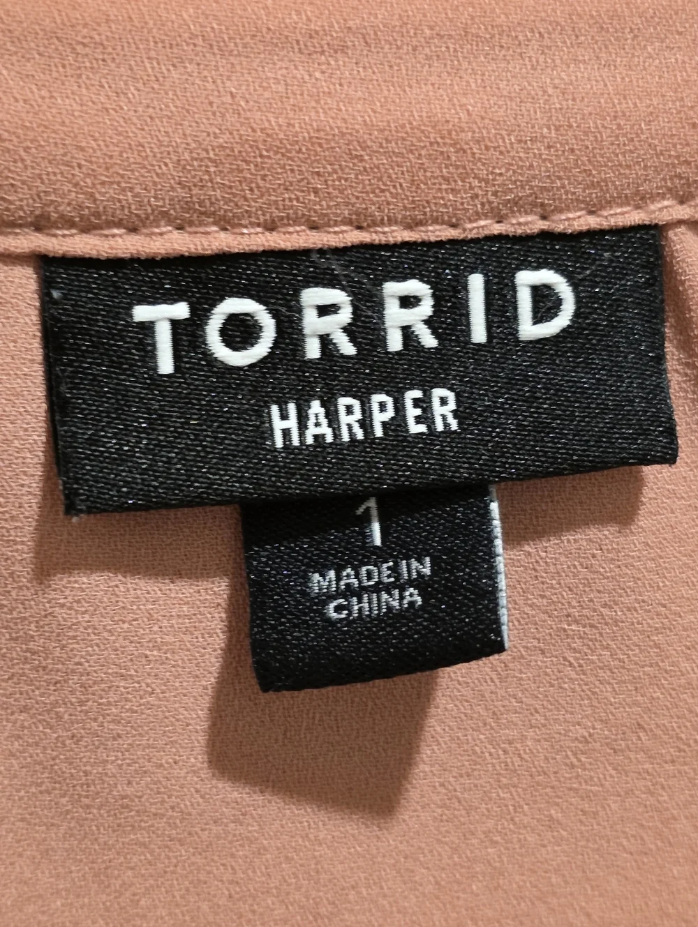 torrid Size 1‎ Peachy Blush V-Neck Roll-Sleeve Tunic Sku 60 - Picture 5 of 10
